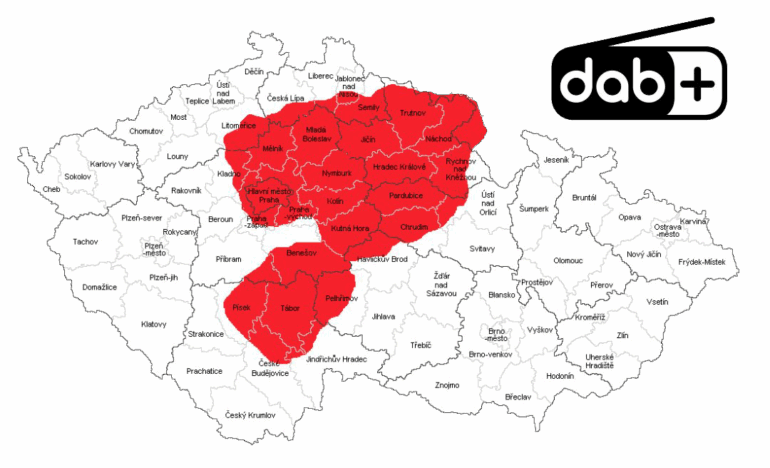 Rádio Energic - mapa pokrytí v DAB+